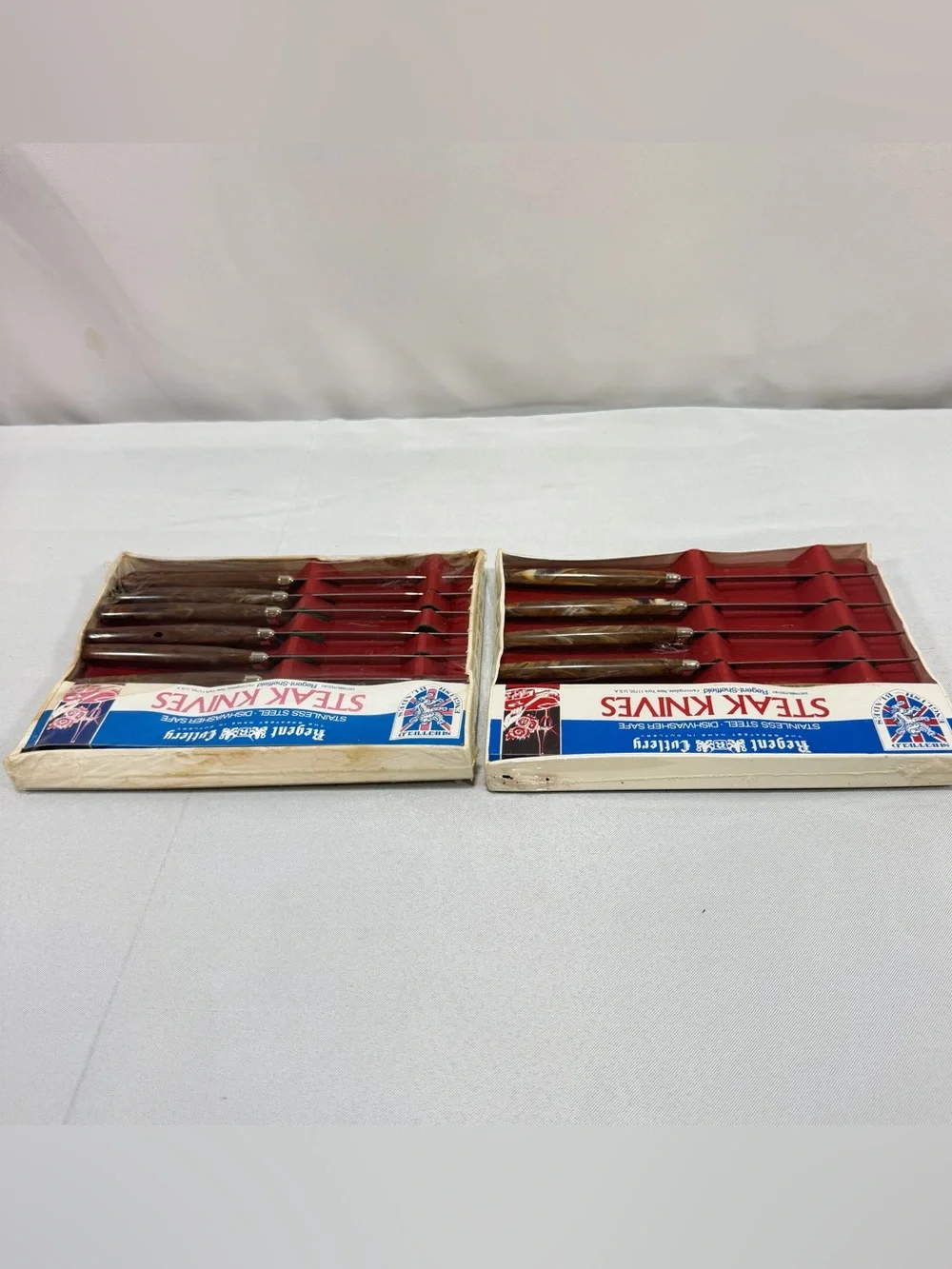 Vintage Cutlery Regent SHEFFIELD Steak Knife Sets ENGLAND STAINLESS 8 Pcs Total